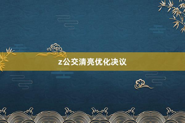 z公交清亮优化决议