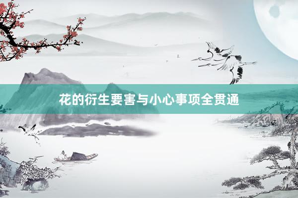 花的衍生要害与小心事项全贯通